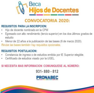 PRONABEC HIJOS DOCENTES